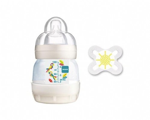 MAM BIBERON 130ML + CHUPETE SILICONA 0-2