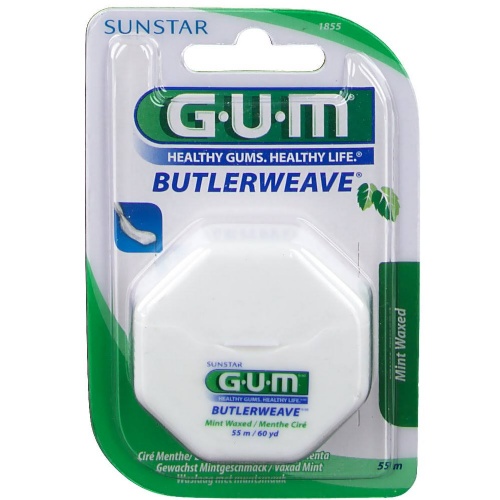 Gum-1855 dental - seda con cera (mentolada 54,8 m)