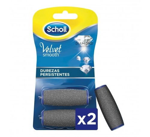 Scholl velvet smooth - lima electronica diamond crystals recambio durezas persistentes (2 u recambio