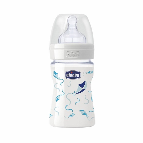 Biberon vidrio t silicona - chicco wellbeing (flujo regular 0m 150 ml)