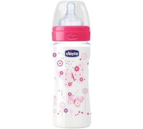 Biberon pp t silicona - chicco fisiologico flujo medio (2m+ 250 ml rosa)