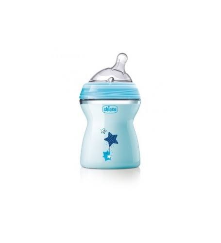 Biberon plastico t silicona - chicco naturalfeeling (azul 2m+ 250 ml flujo medio)
