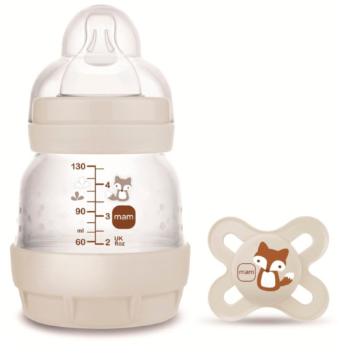 MAM BIBERON 130ML + CHUPETE SILICONA 0-2