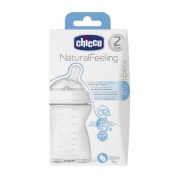 Biberon plastico pp t silicona boca ancha - chicco step up natural feeling (0% bisfenol) flujo medio