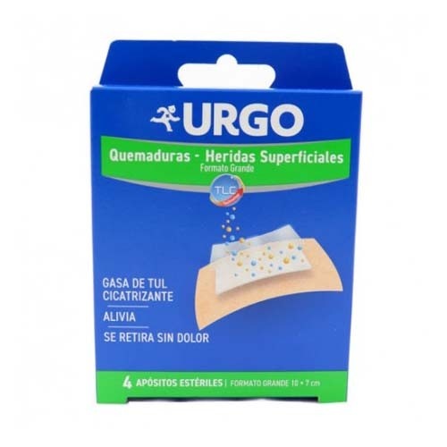 Urgo quemaduras heridas superficiales (7. 3 x 4. 5 cm 4 u grande)